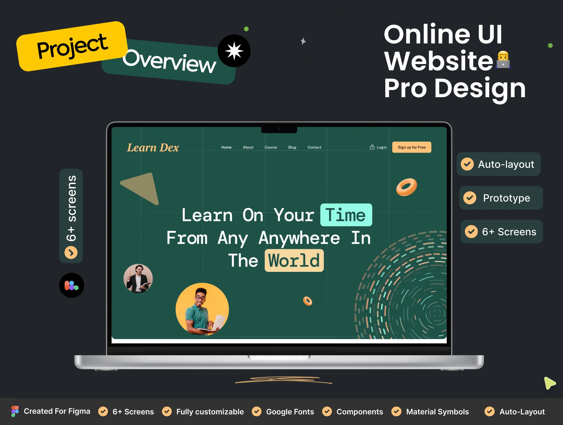 Online Course Web Template and UI Kit Design