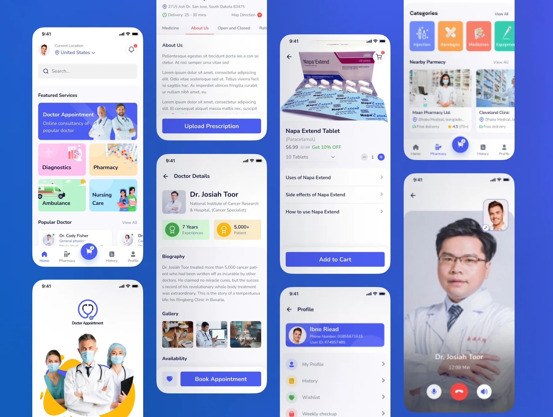 Online Doctor Appointment  Booking App UI Kit 3