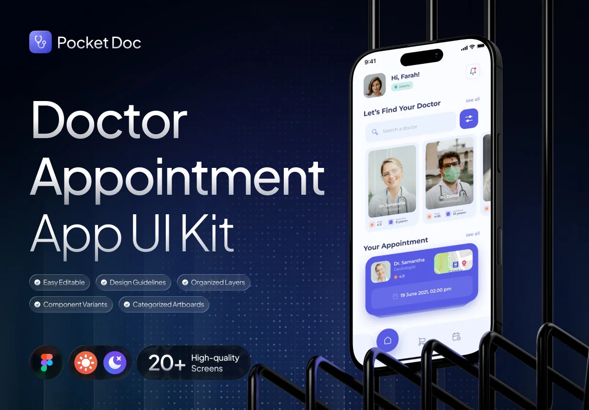 Pocket Doc - Mobile Healthcare App UI Kit