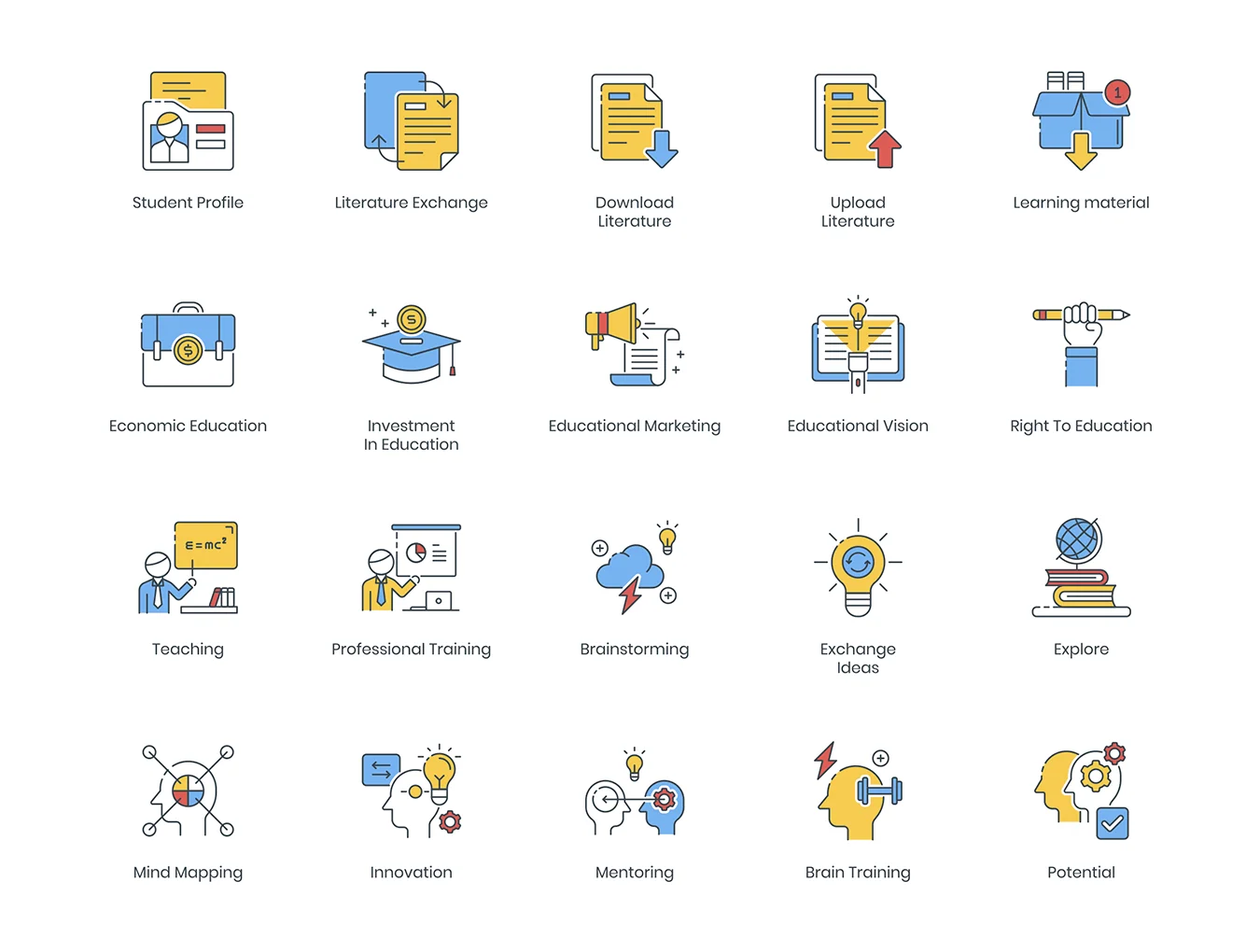 100 Online Education Icons | ColorPop Series 5