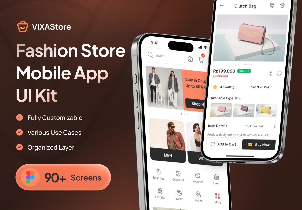 VIXA Store - Online Fashion Store Mobile App UI Kit