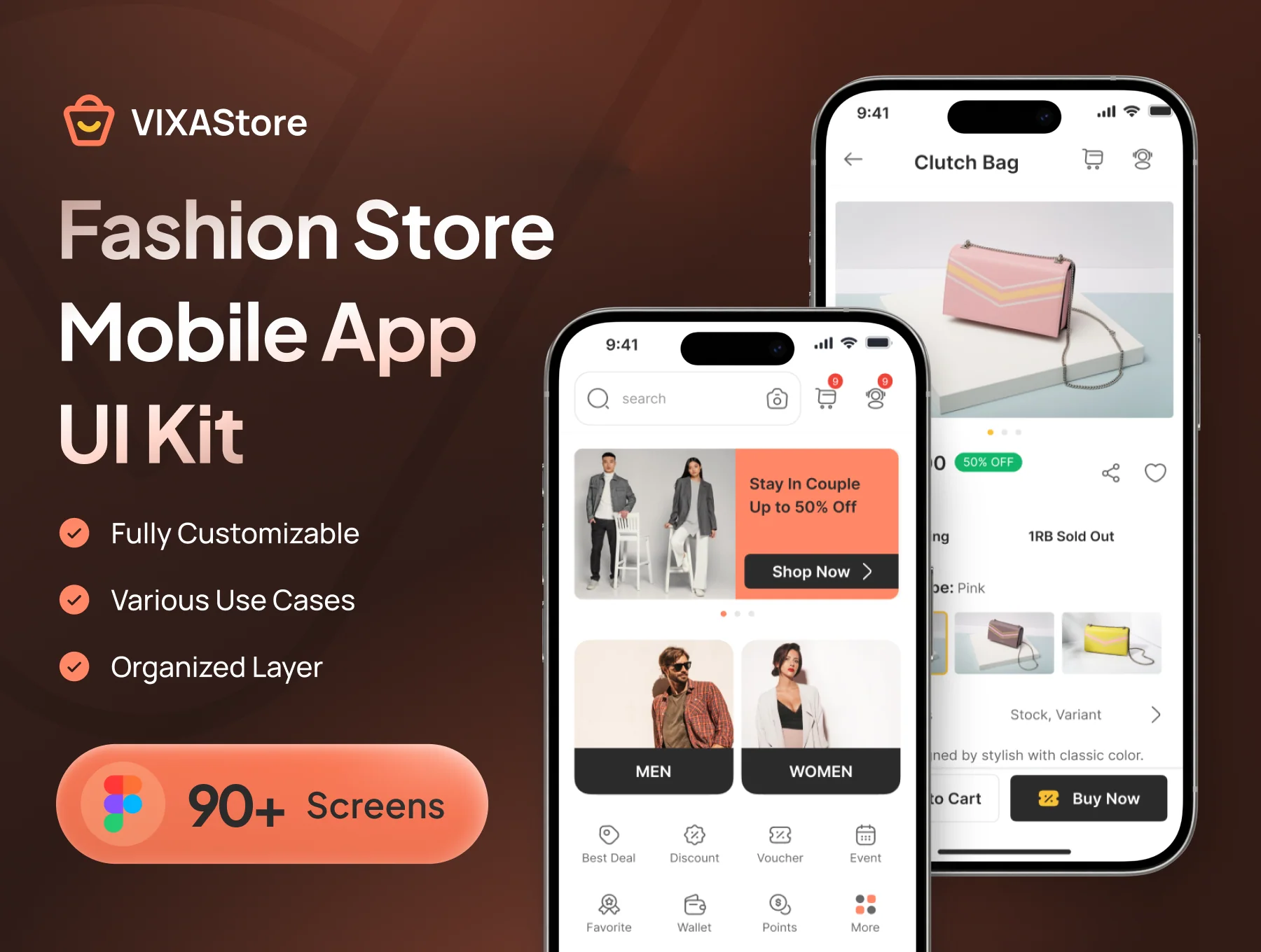 VIXA Store - Online Fashion Store Mobile App UI Kit
