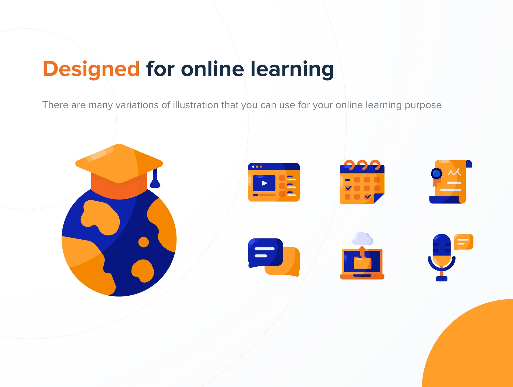 Online Learning Icon Illustrations 3