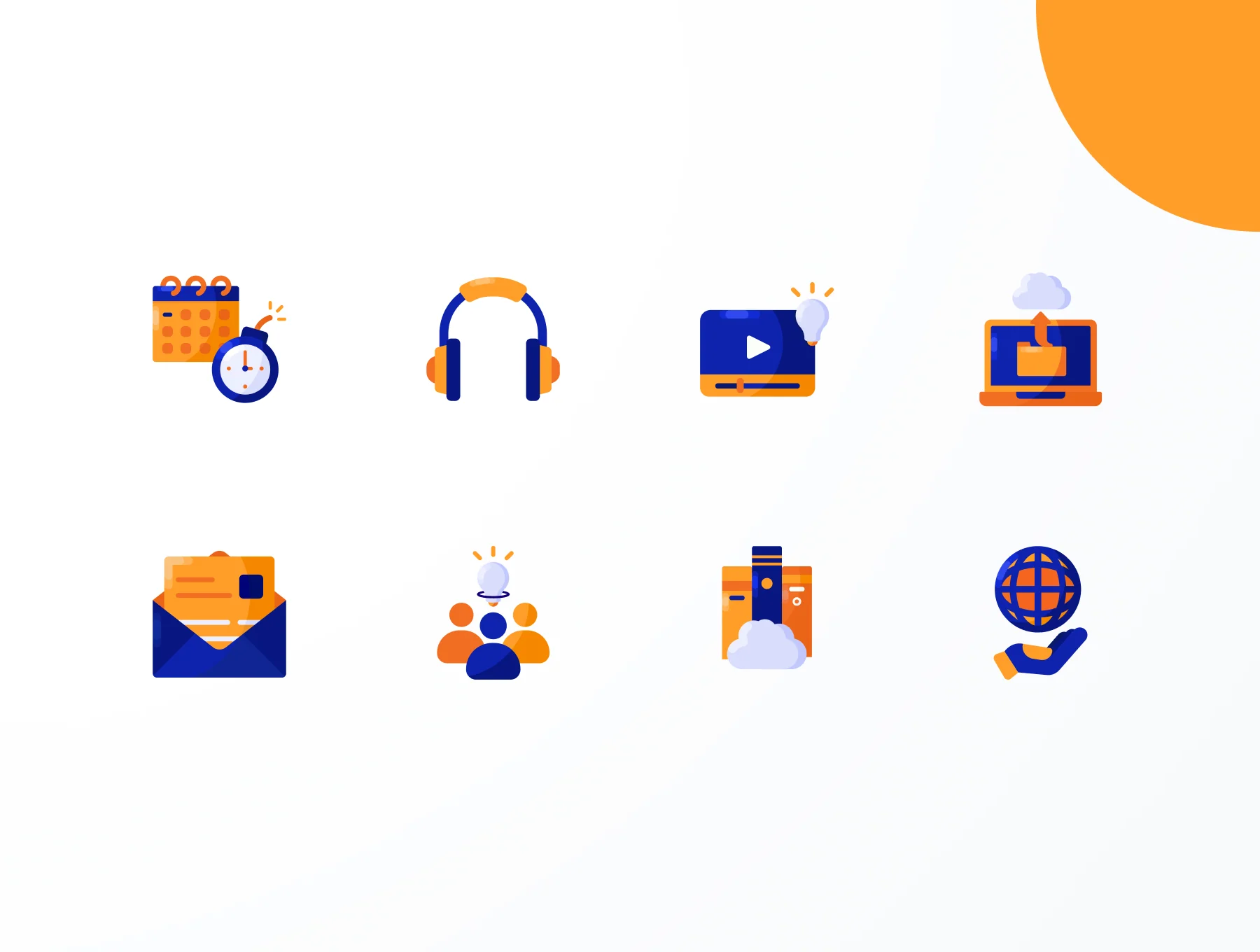 Online Learning Icon Illustrations 5