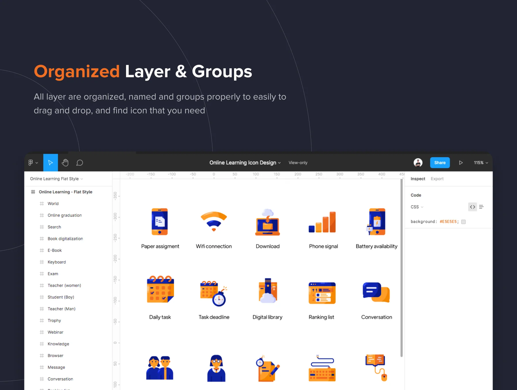 Online Learning Icon Illustrations 7