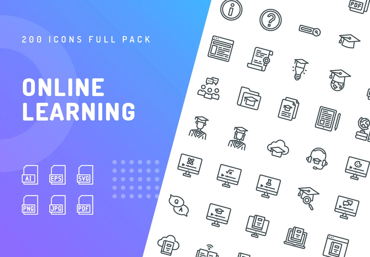 Online Learning Icons