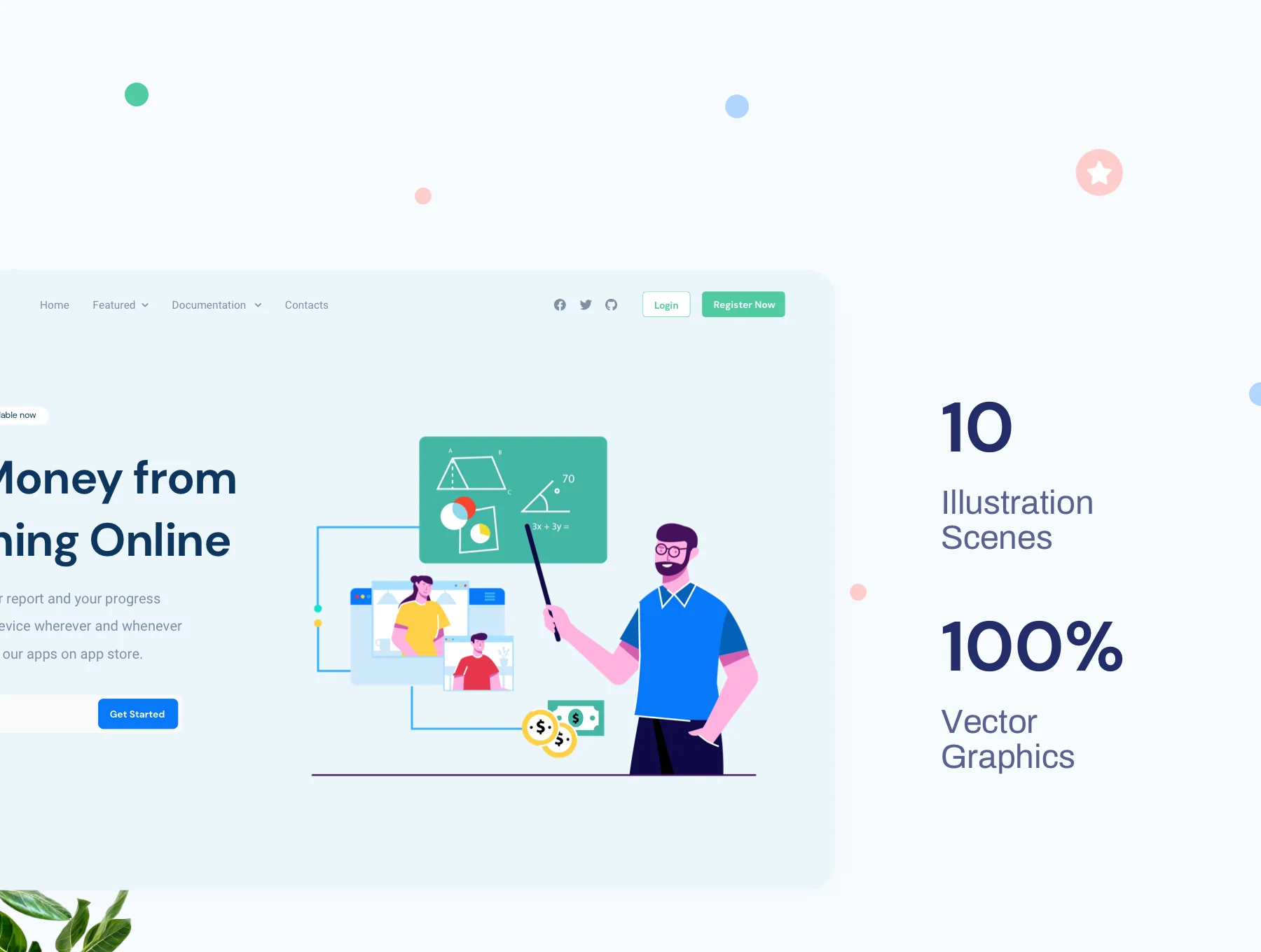Online Learning Illustration Template 4