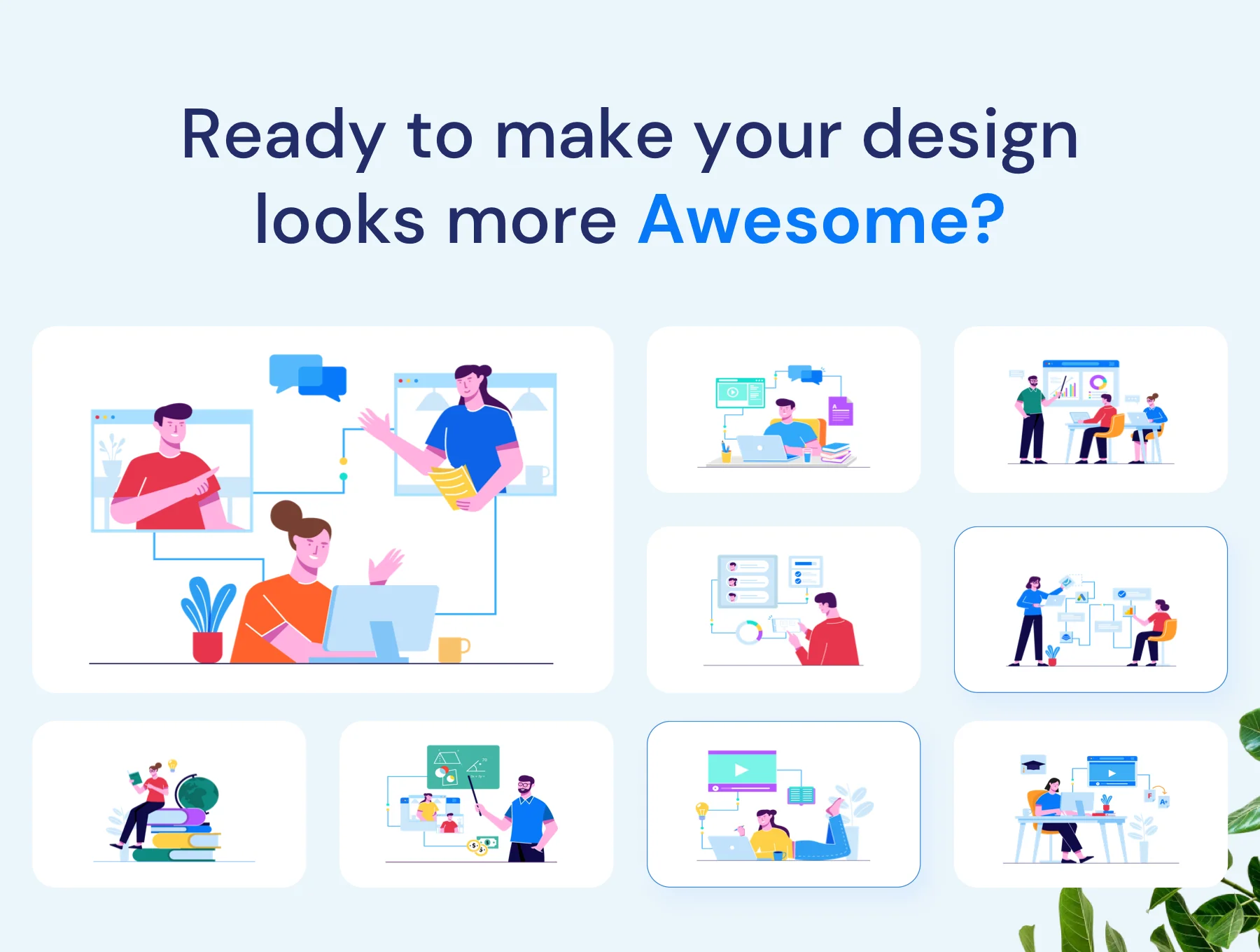 Online Learning Illustration Template 6