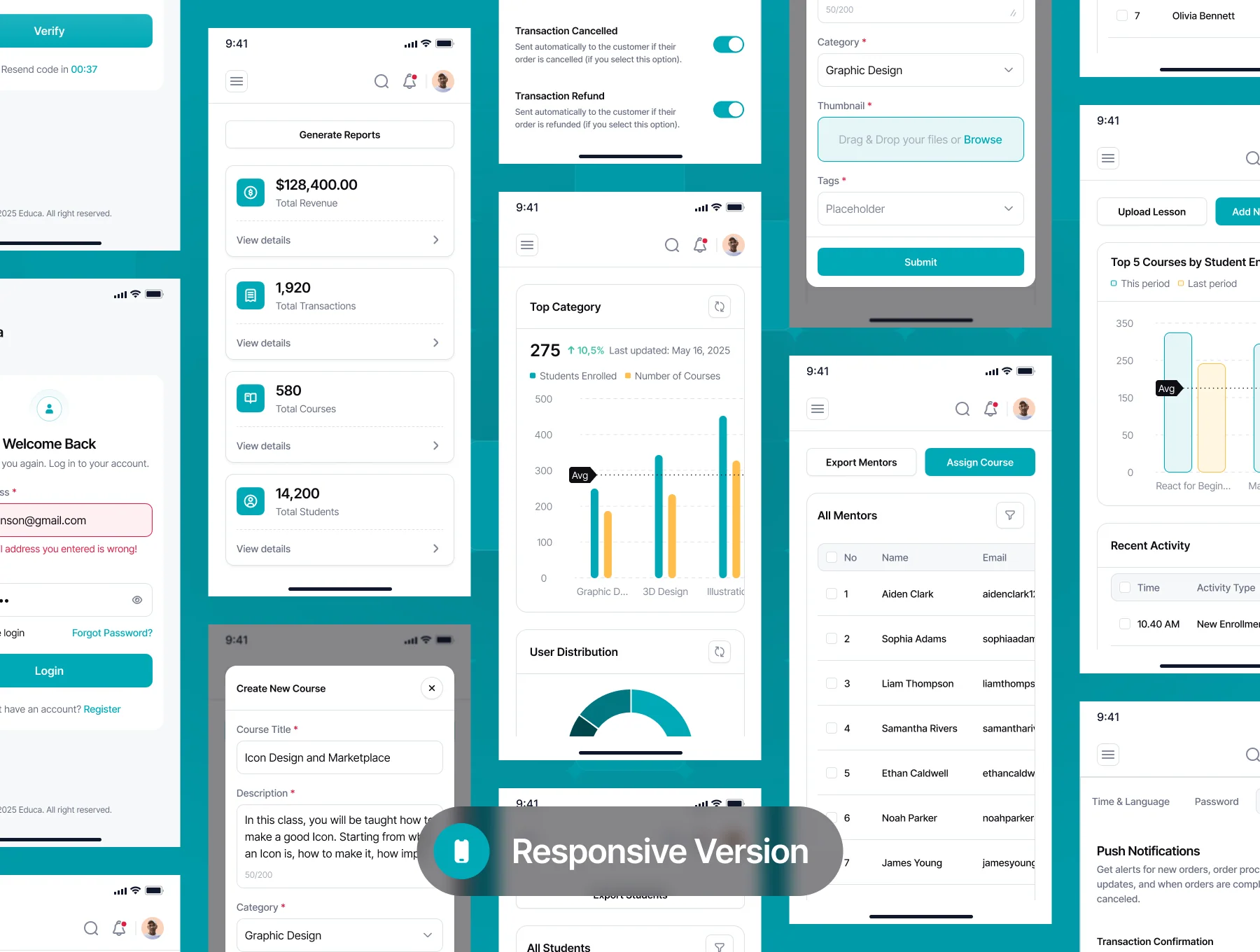 Educa - Online Learning Management Dashboard UI Kit 6