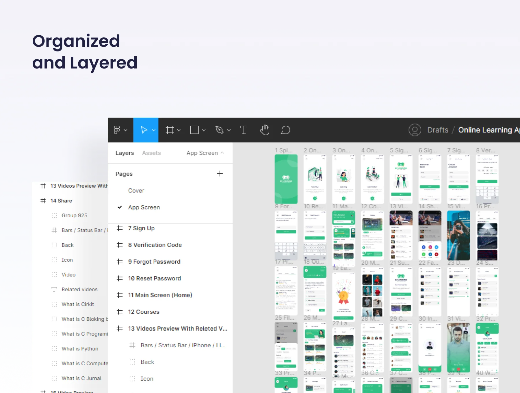 Online learning mobile app ui kit 5