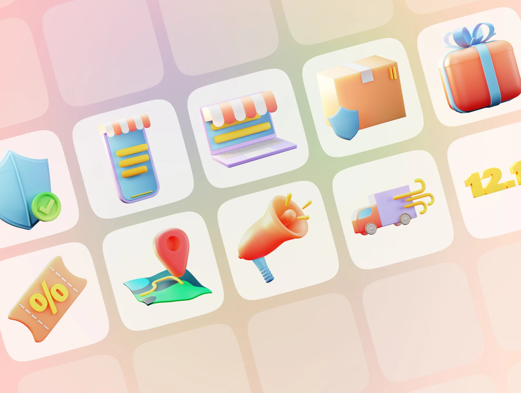 Online Shop 3D Icon Pack 5