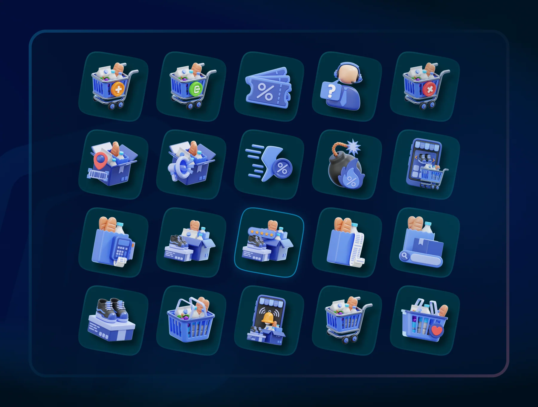 Online Shopping 3D Icon Set 2