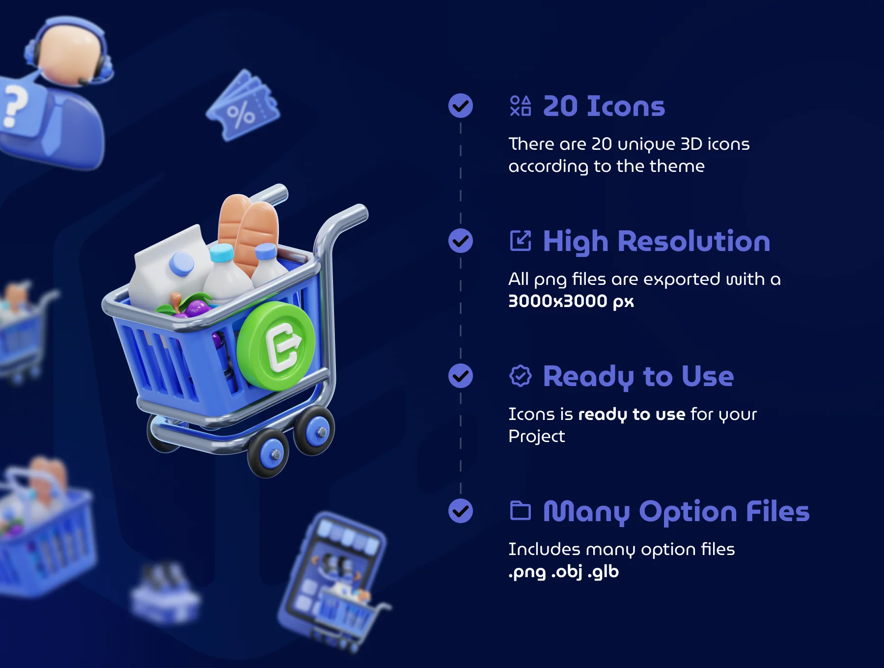 Online Shopping 3D Icon Set 3