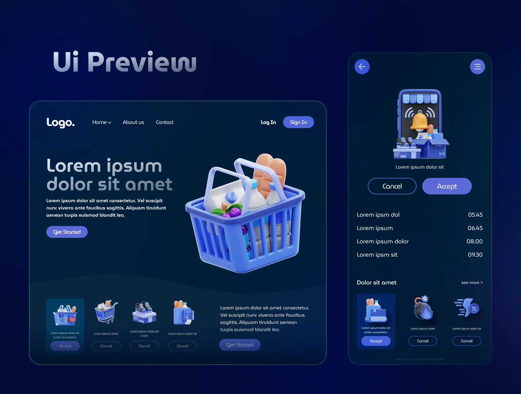 Online Shopping 3D Icon Set 5