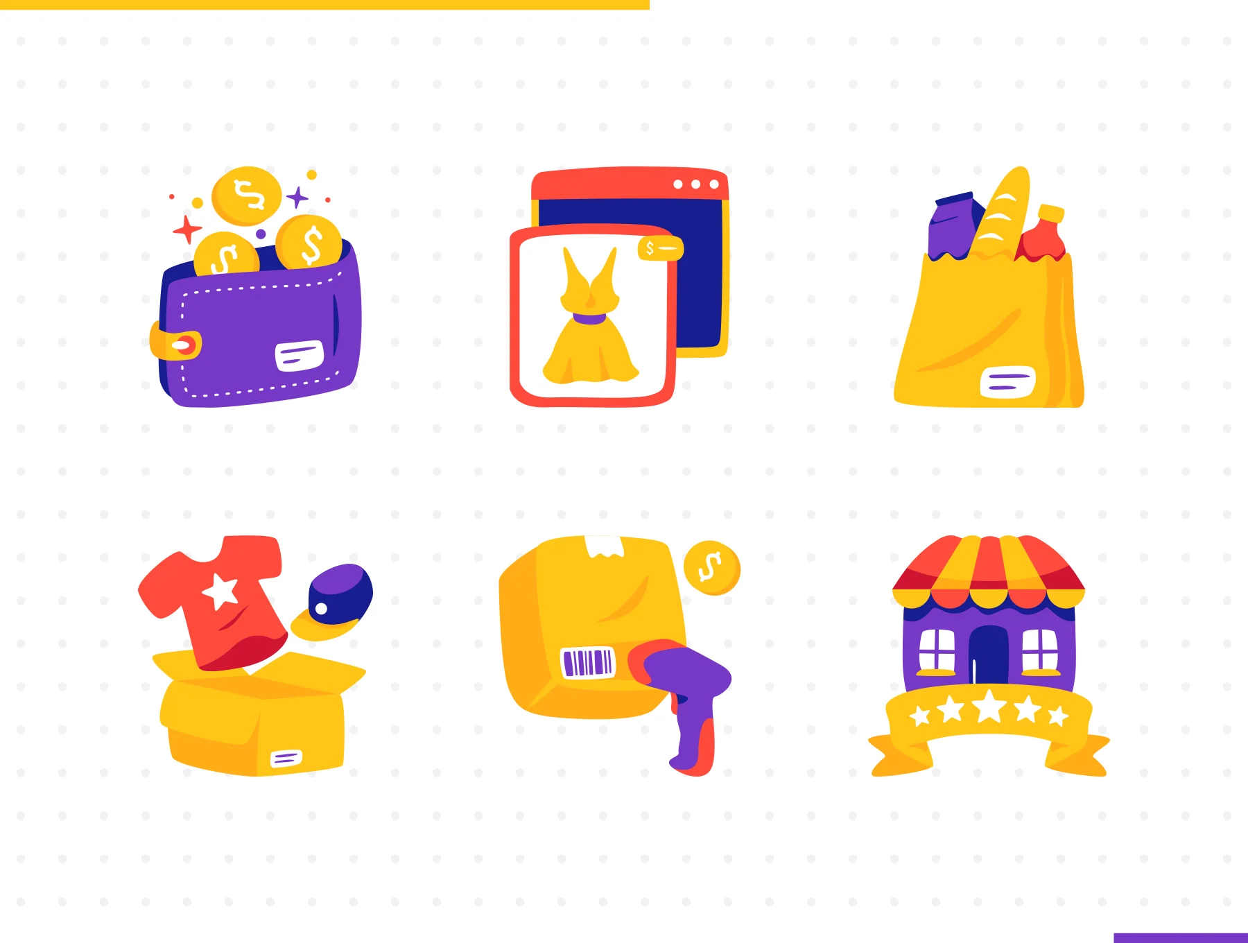 Online shopping Illustration - Bukeicon 2.0 series 3