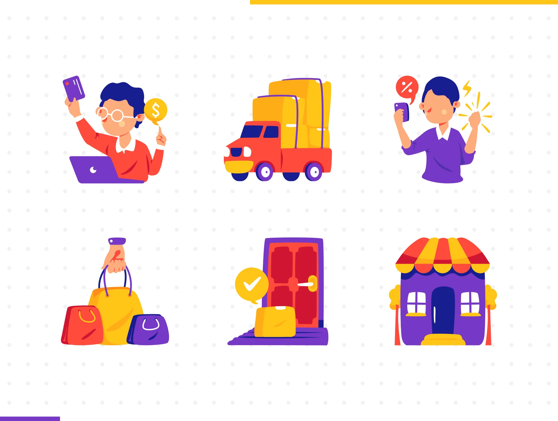 Online shopping Illustration - Bukeicon 2.0 series 4