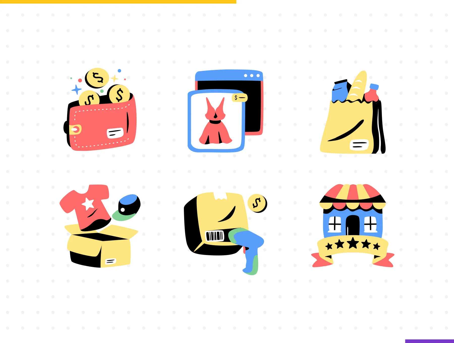 Online shopping Illustration - Bukeicon 2.0 series 6