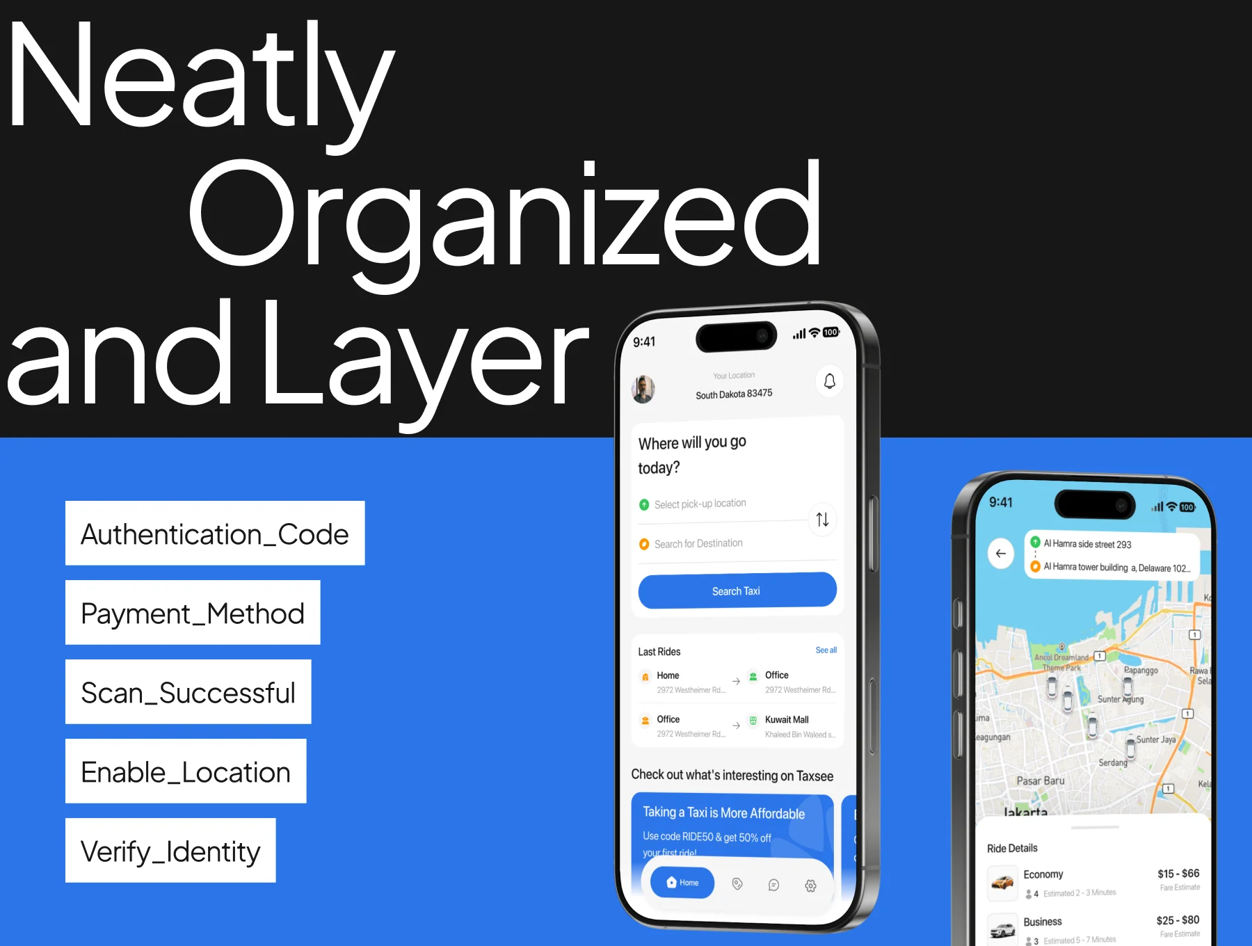 Online Taxi Mobile App UI Kit 3