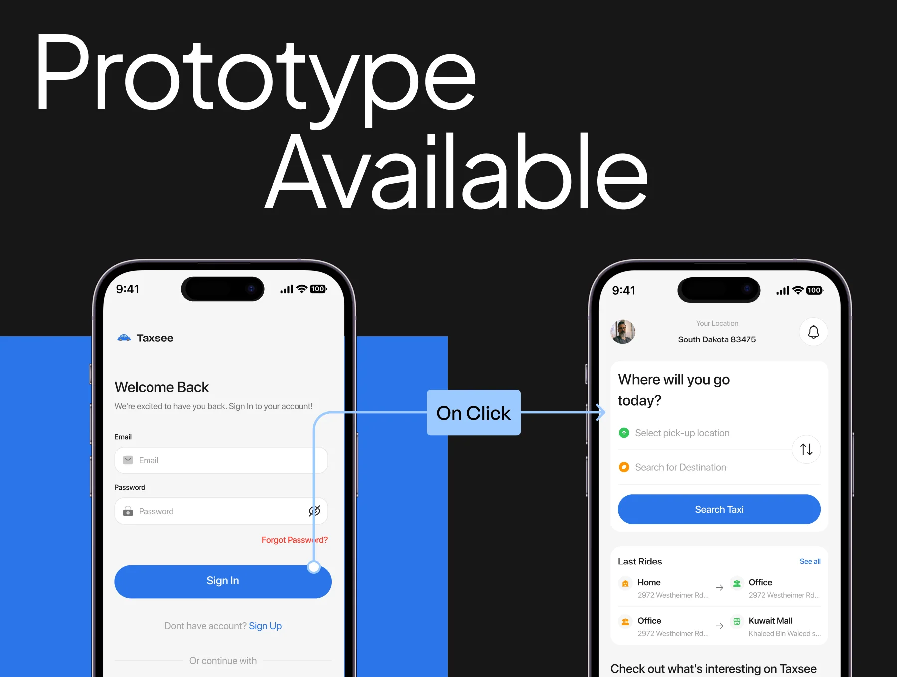 Online Taxi Mobile App UI Kit 5