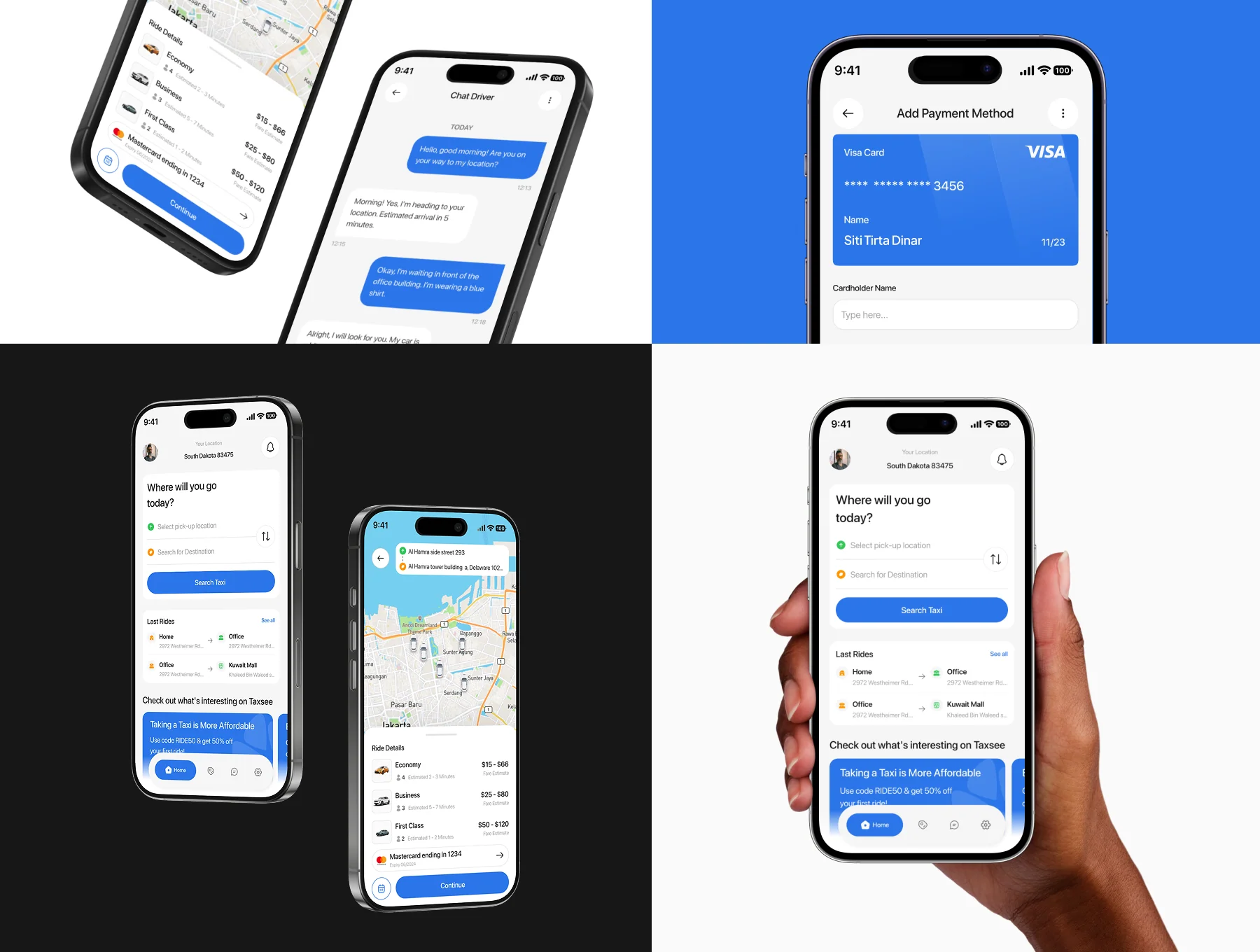 Online Taxi Mobile App UI Kit 7