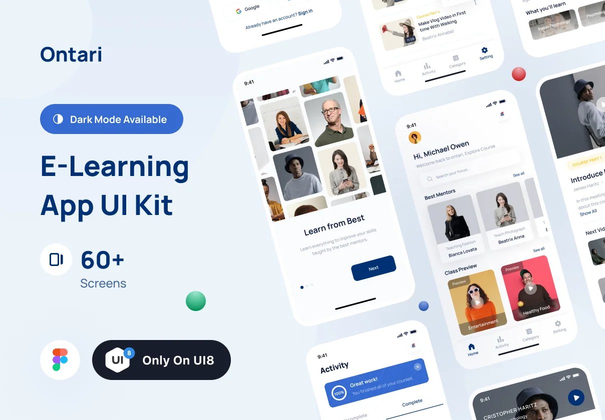 Ontari - E-Learning App UI Kit