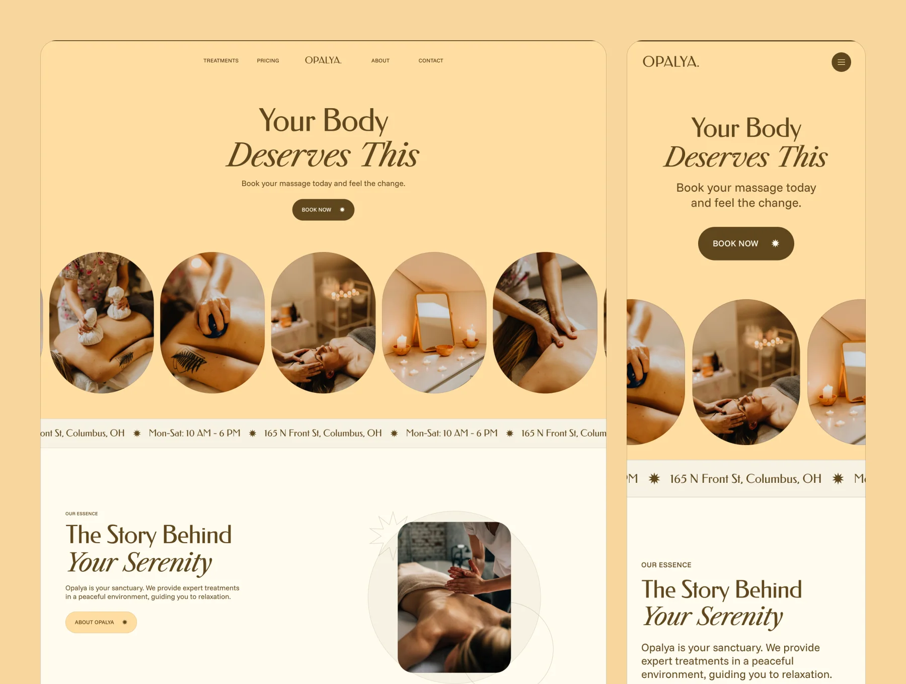 Opalya – Massage Salon Website 3