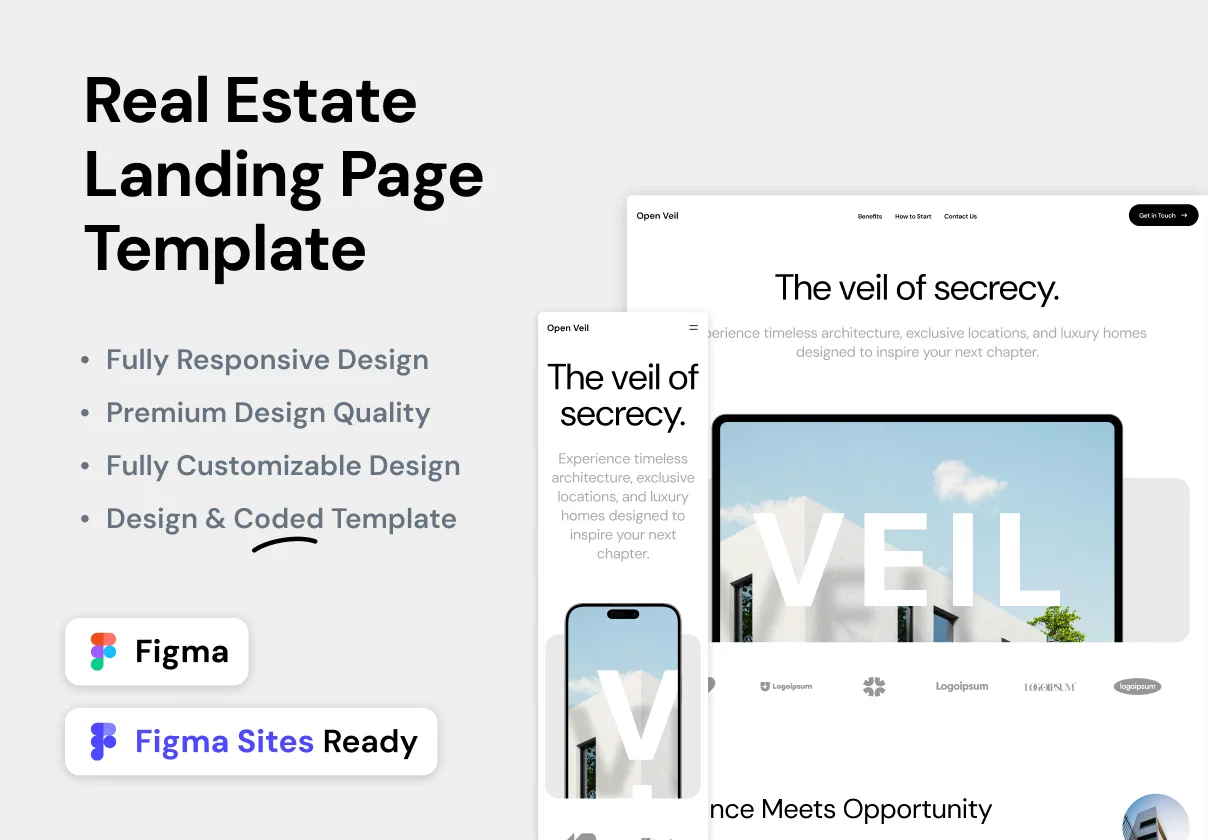 Open Veil - Real Estate Landing Page Template Bundle