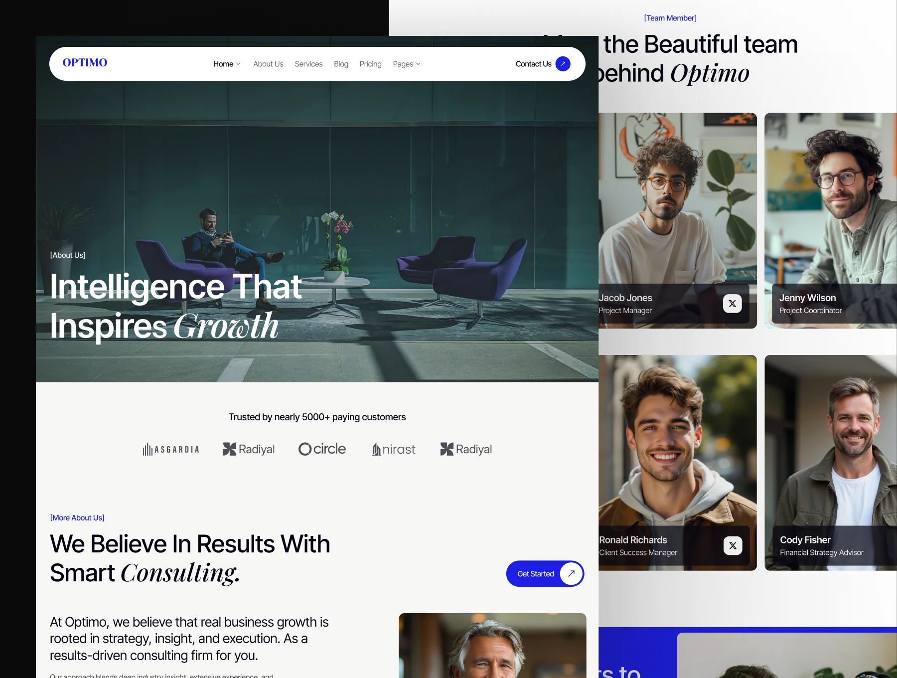 Optimo - Business Consultation, Consulting & Training Figma Template 3