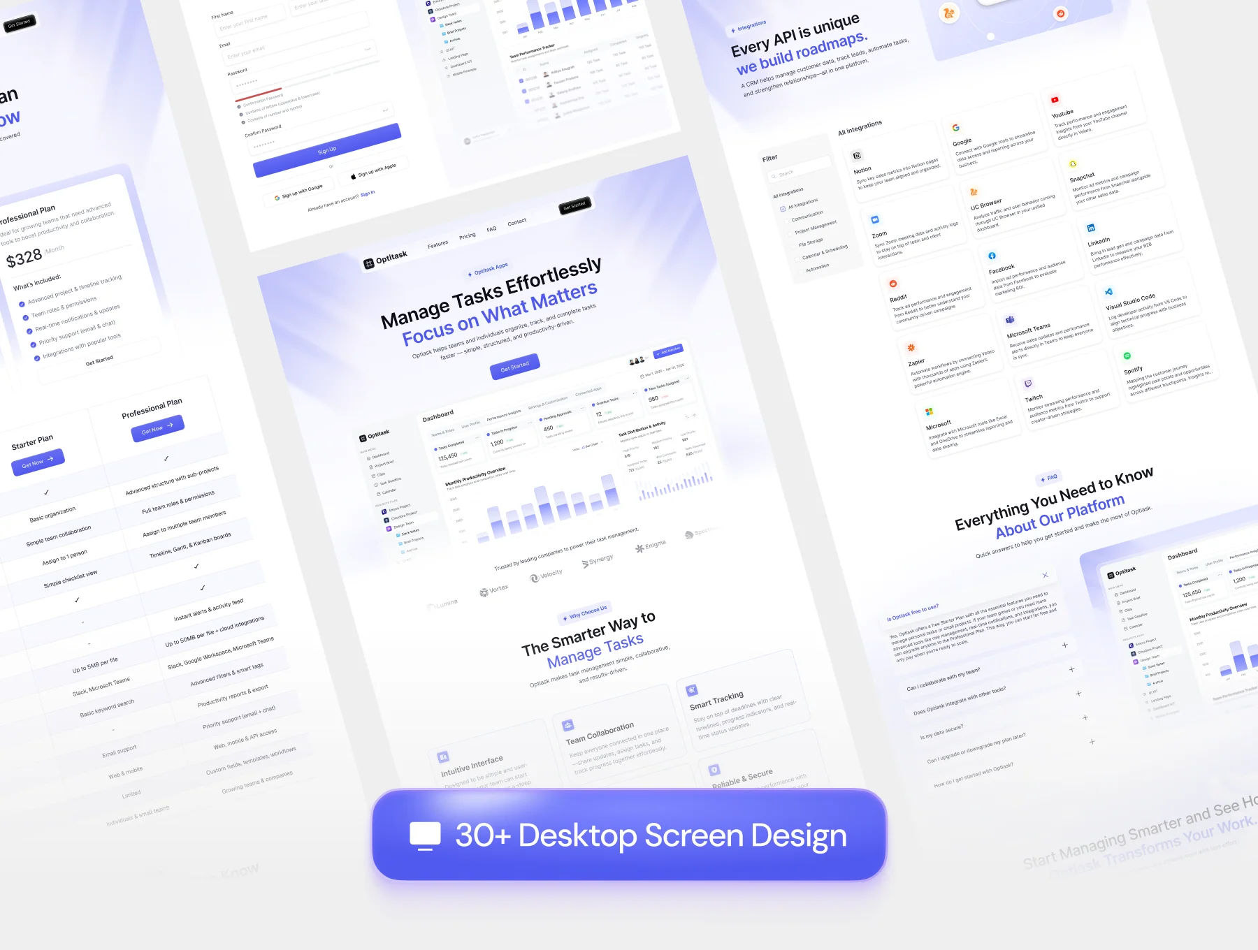 Optitask - SaaS Landing Page UI Kit 4