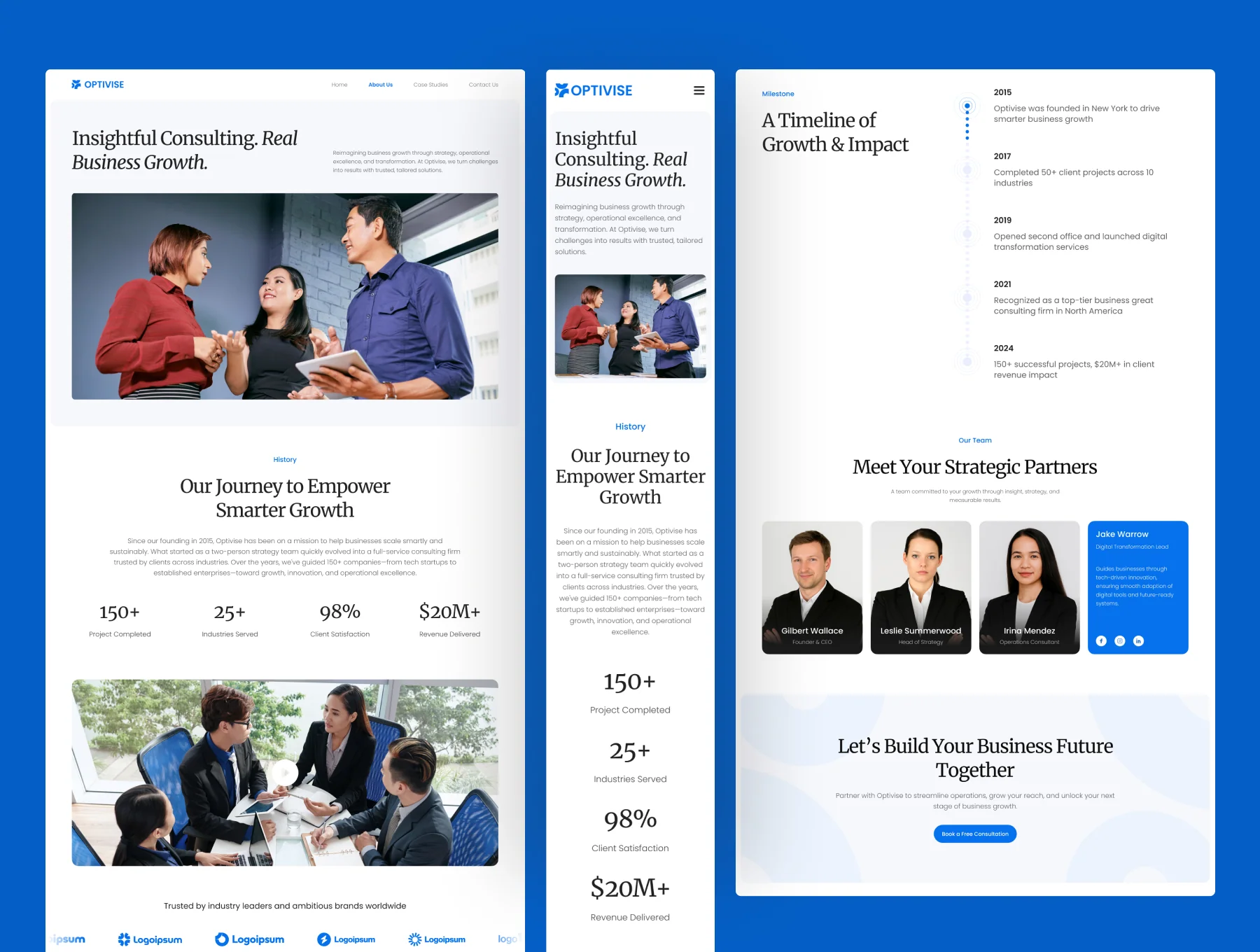 Optivise - Business Consulting Website 2