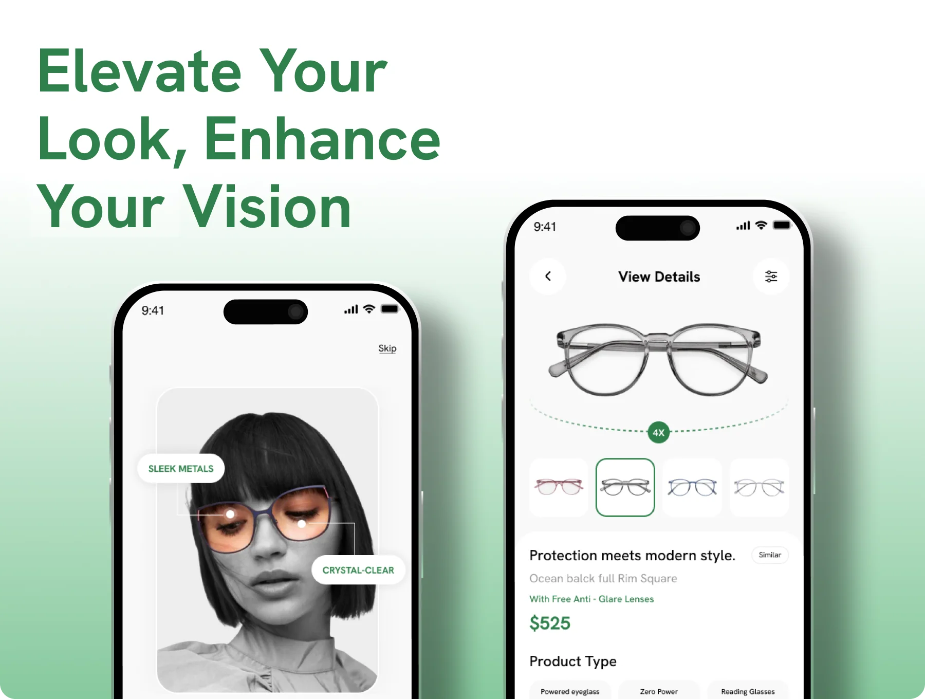 OptixOne – Figma Eyewear App UI Kit | Mobile Ecommerce Glasses Store Template 4