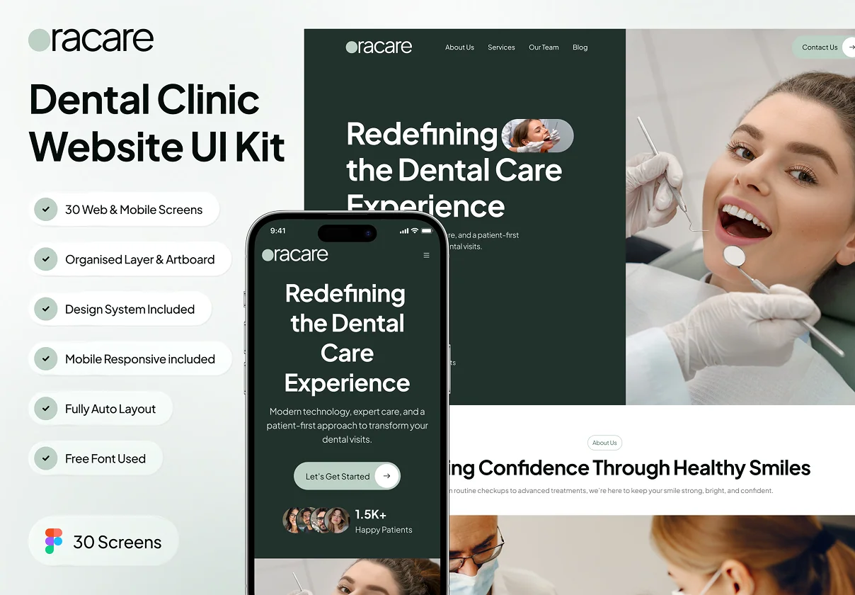 oracare - Dental Clinic Website UI Kit