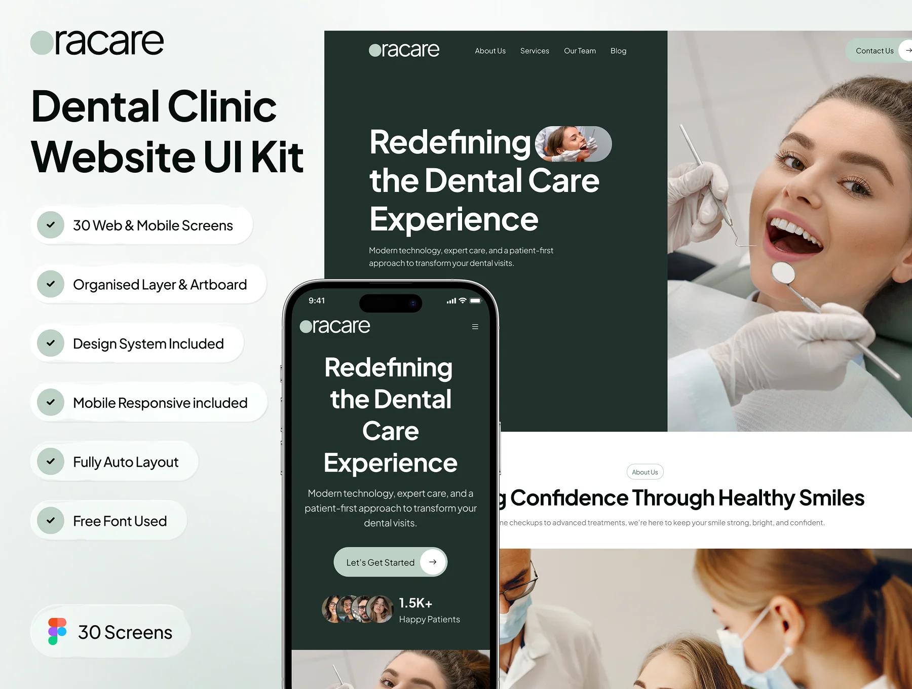 oracare - Dental Clinic Website UI Kit