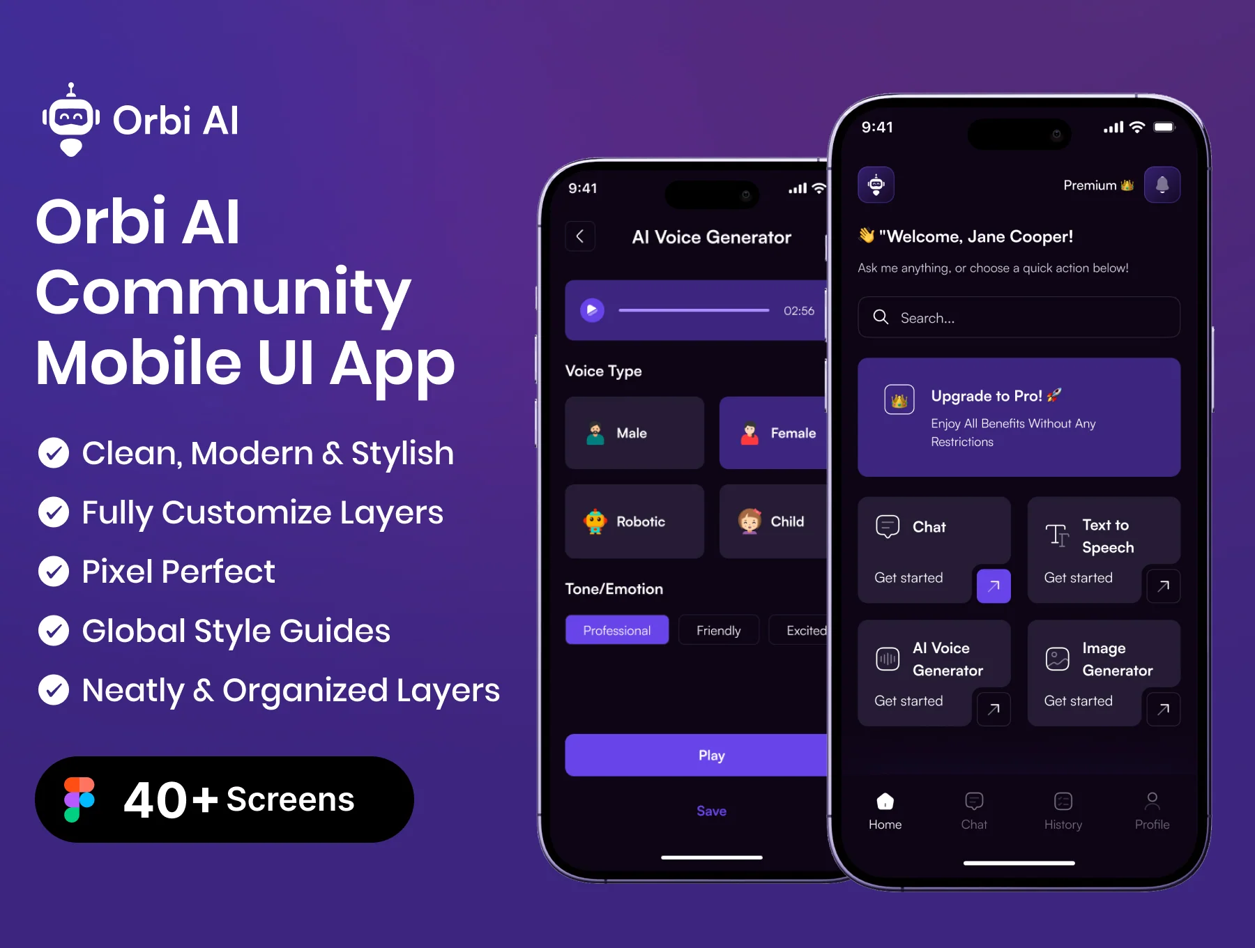Orbi AI Community Mobile UI App