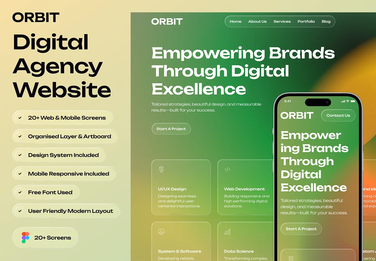 Orbit - Digital Agency Website UI Kit