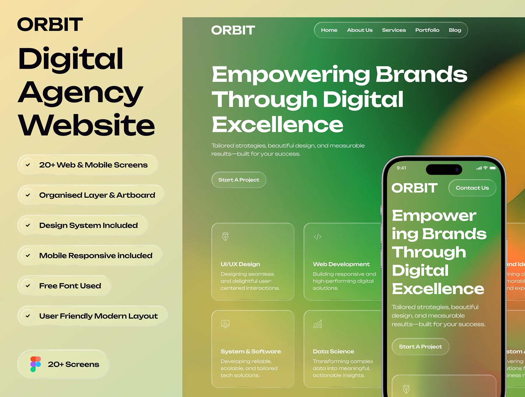 Orbit - Digital Agency Website UI Kit