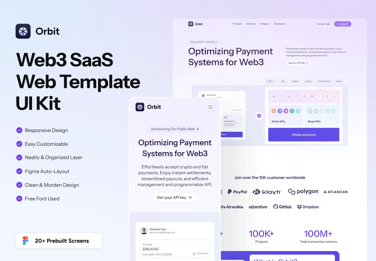 Orbit - Web3 SaaS Web Template UI Kit