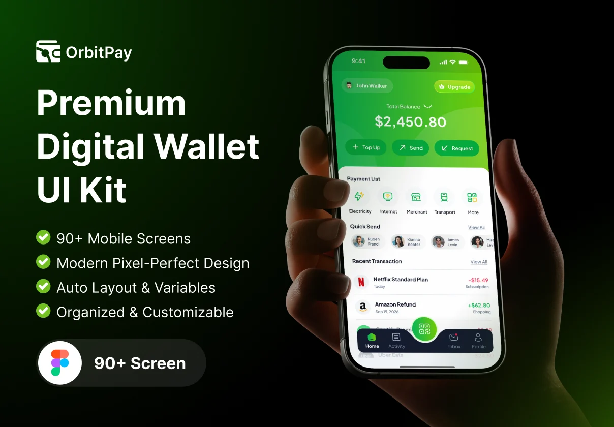 OrbitPay – Digital Wallet UI Kit