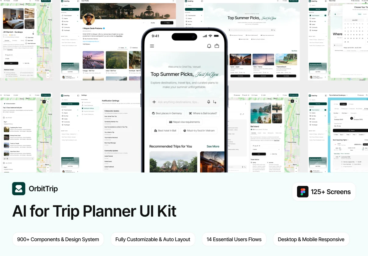 OrbitTrip - AI for Trip Planner Web App UI Kit