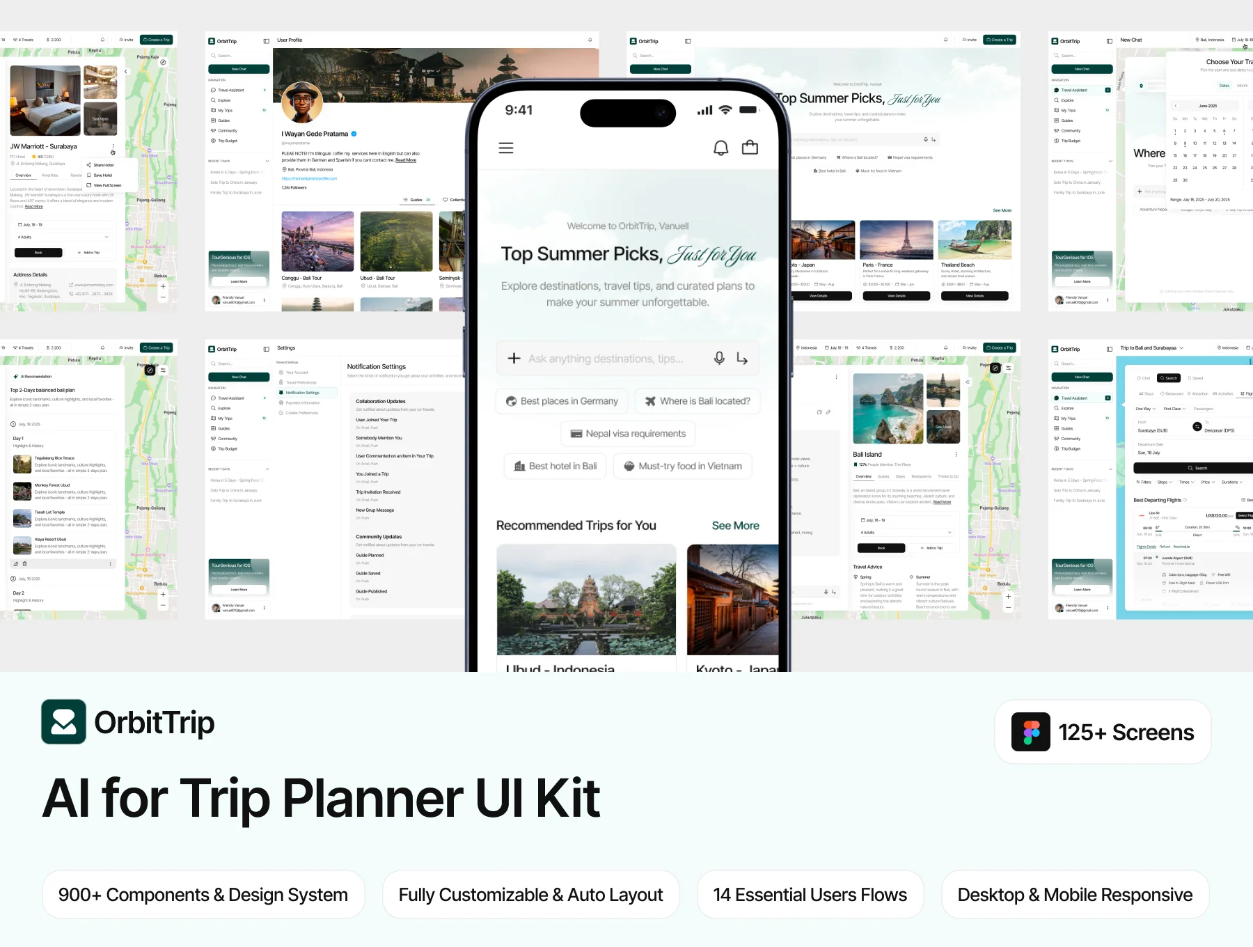 OrbitTrip - AI for Trip Planner Web App UI Kit