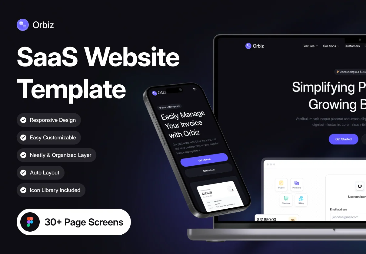 Orbiz - SaaS - Website Template UI Kit