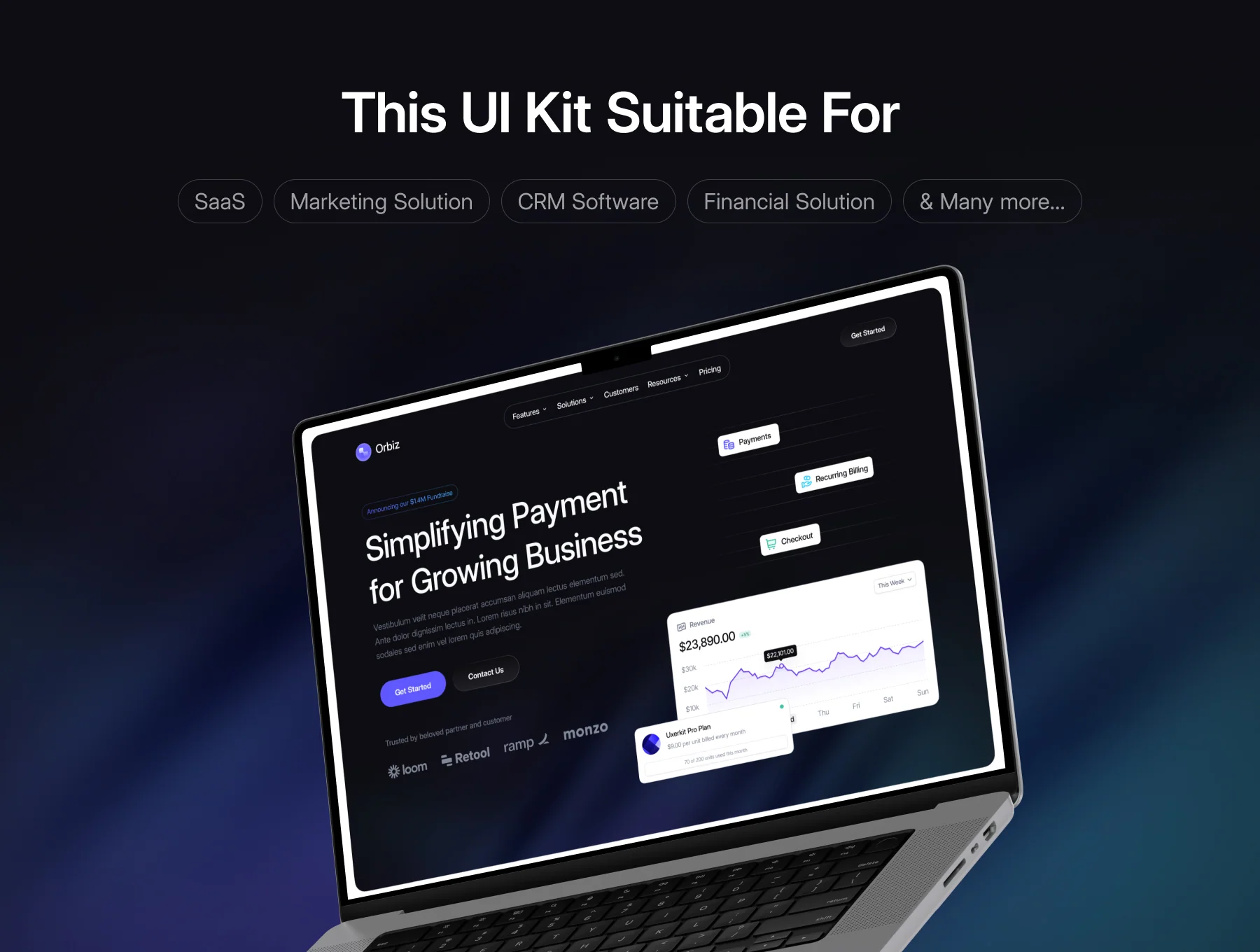 Orbiz - SaaS - Website Template UI Kit 3