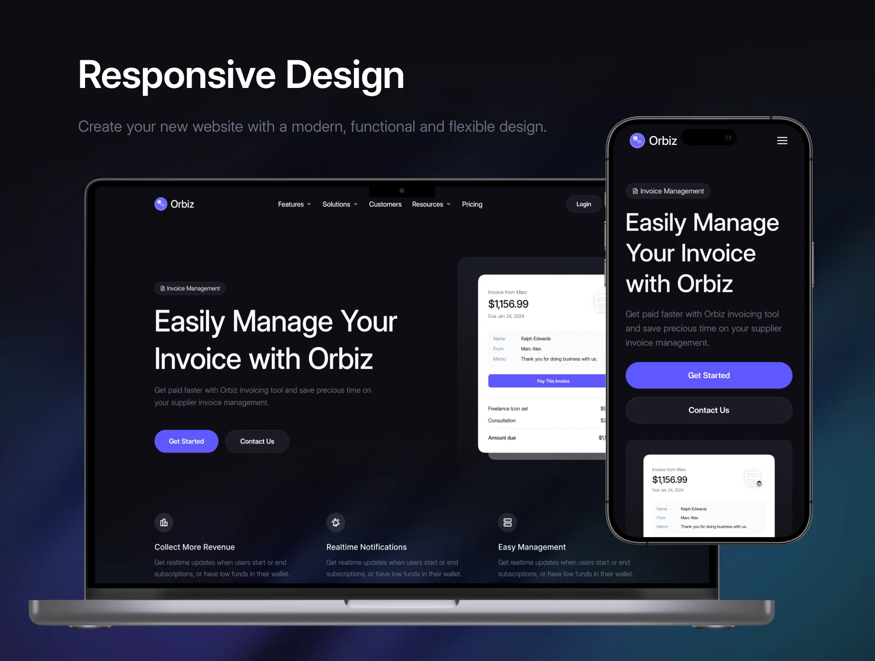 Orbiz - SaaS - Website Template UI Kit 4