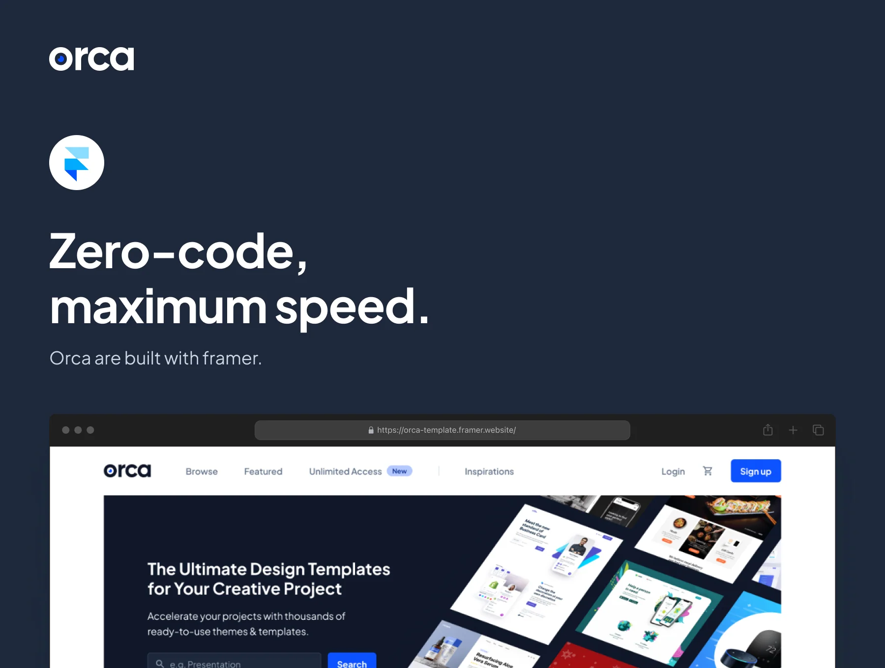 Orca - Digital Downloads Framer Template 5