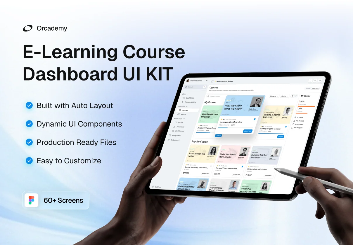 Orcademy - E-learning Dashboard UI KIT