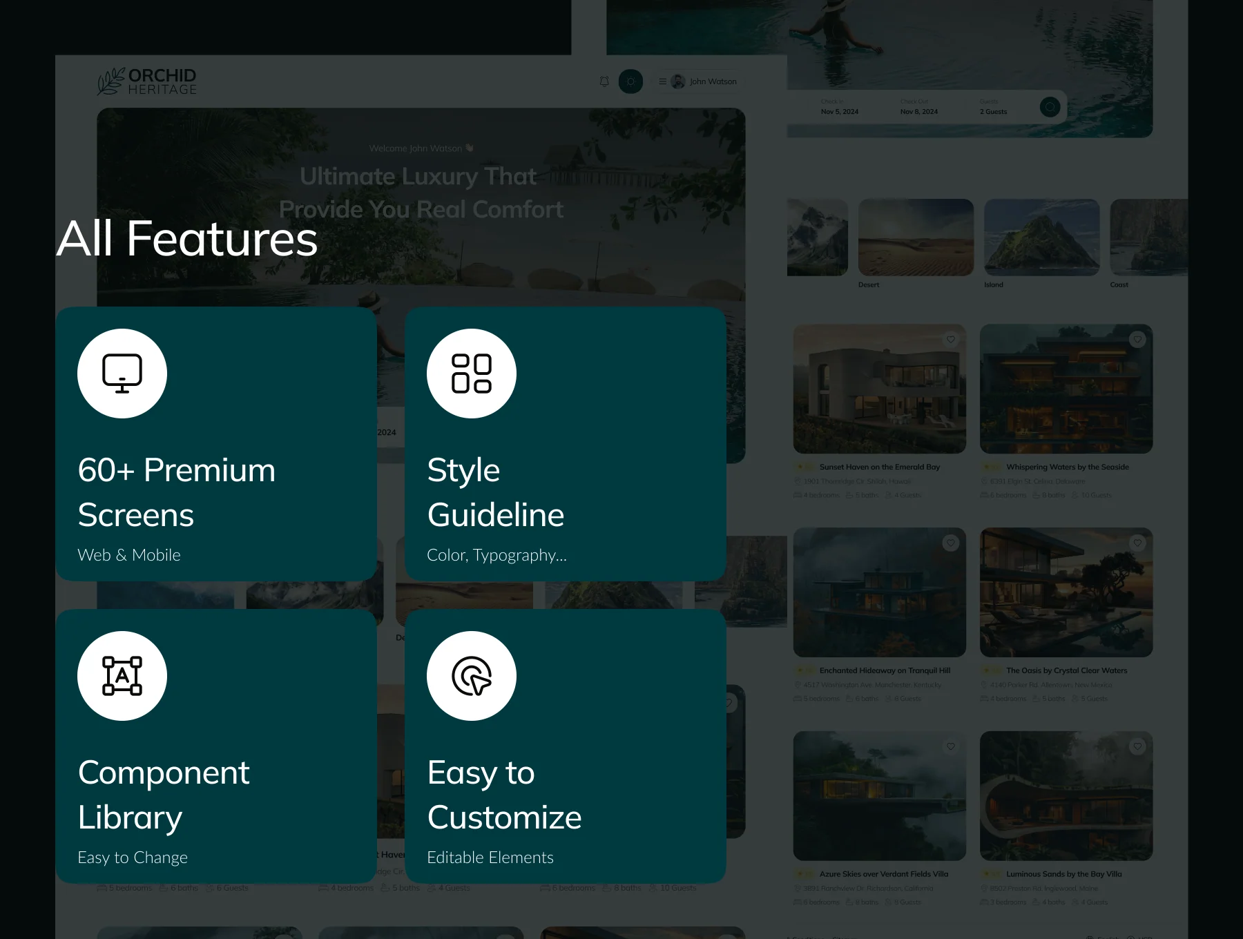 Orchid Heritage - Hotel Booking Website UI Kit 2