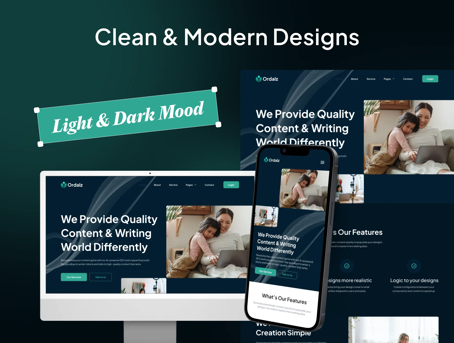 Ordalz - Content Writing Services Website UI Kit 2