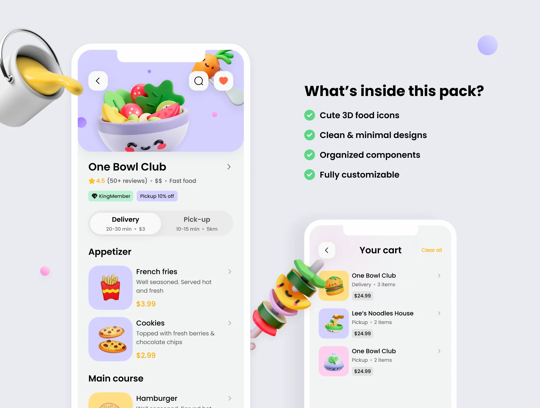 OrderKing - Food delivery UI Kit 3