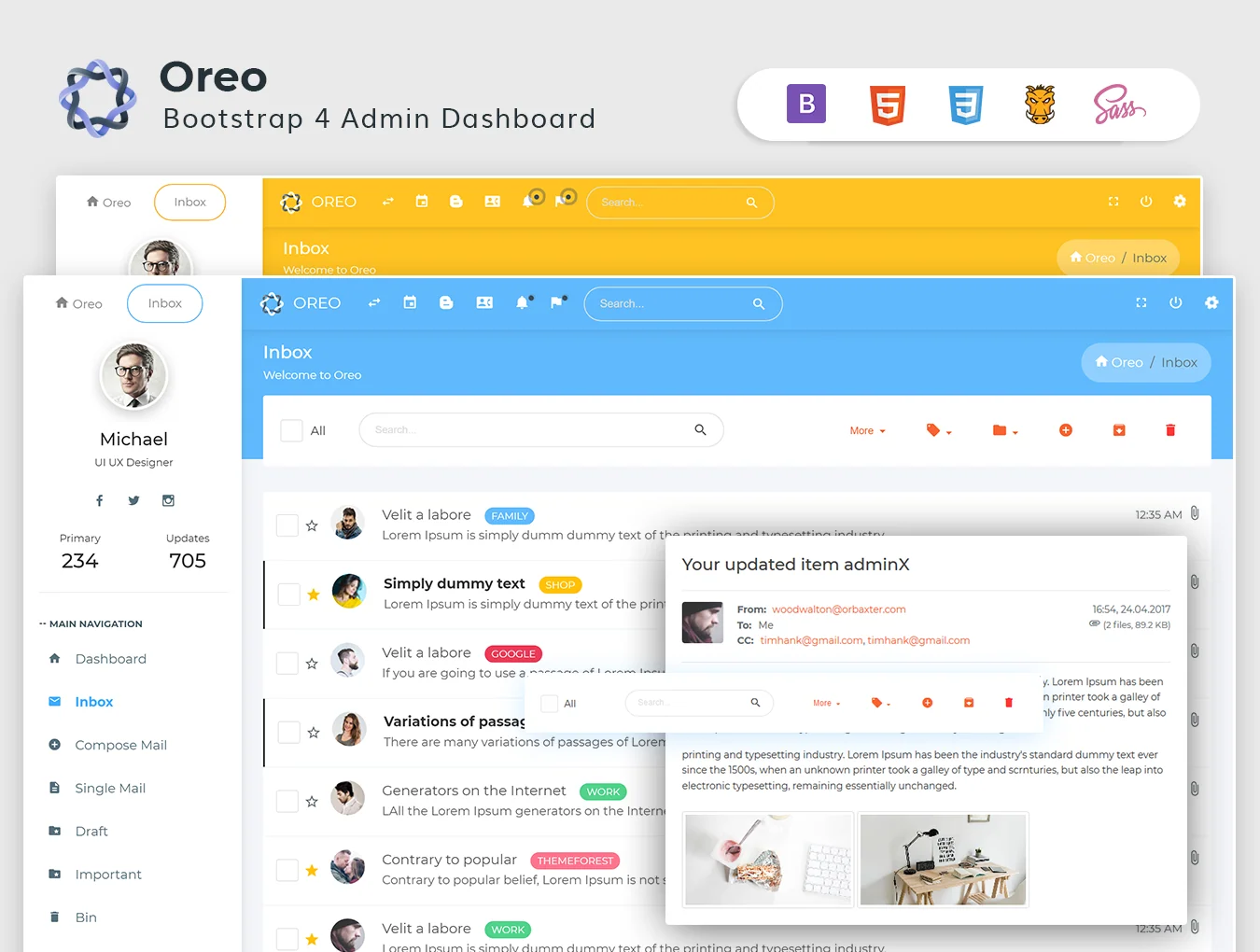 Oreo - HTML Admin Dashboard Template 8