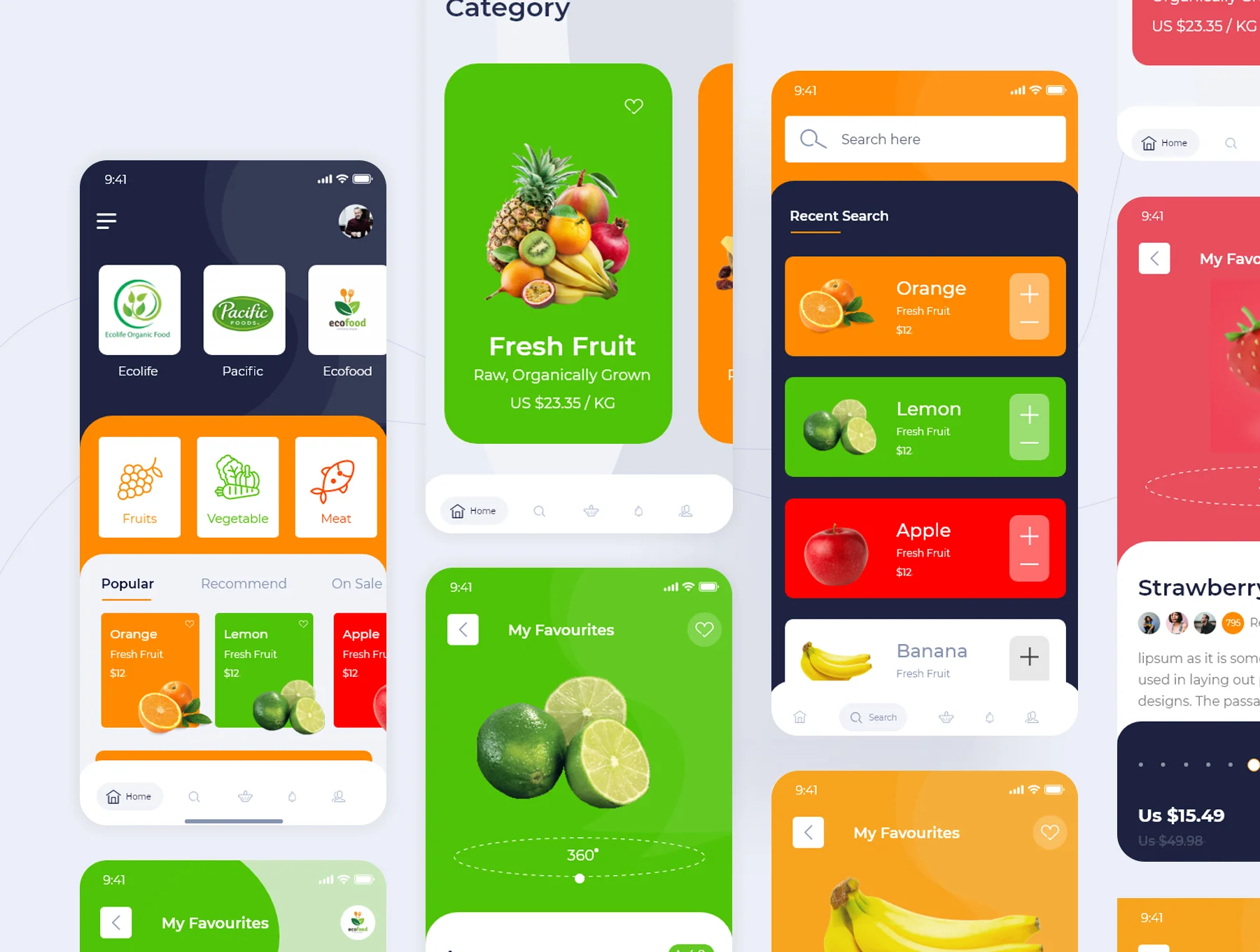 Organic Food Order App Design